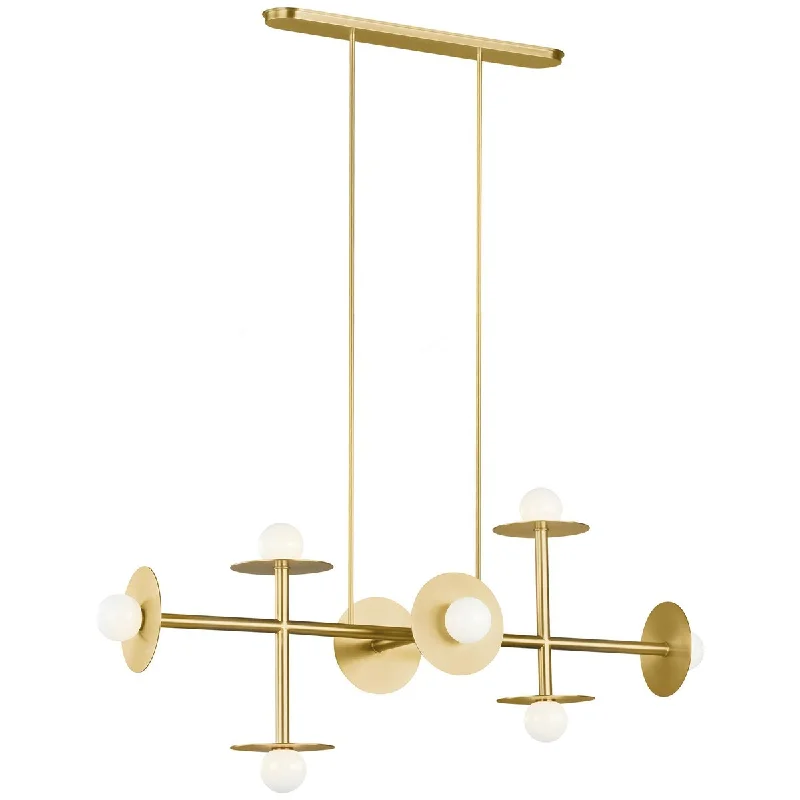 Victorian - Inspired Chandeliers with Ornate DetailsFeiss Nodes 8-Light Linear Chandelier Victorian - Inspired Chandeliers with Ornate DetailsFeiss Nodes 8-Light Linear Chandelier