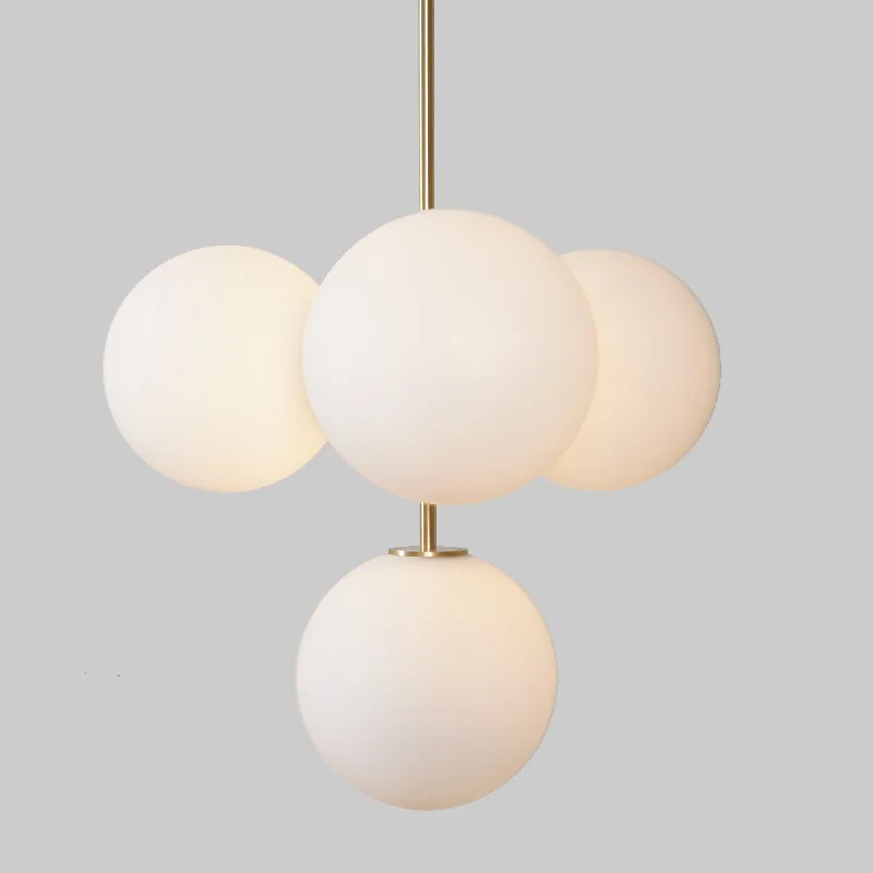 LED Chandeliers for Energy - Efficient LightingFive Globe Brass Pendant Light Fixture