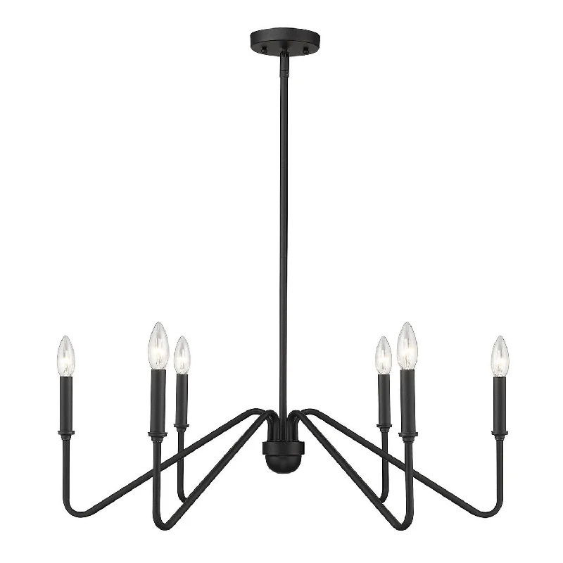 Chandeliers with Metal Frames in Silver FinishKennedy Six Light Chandelier