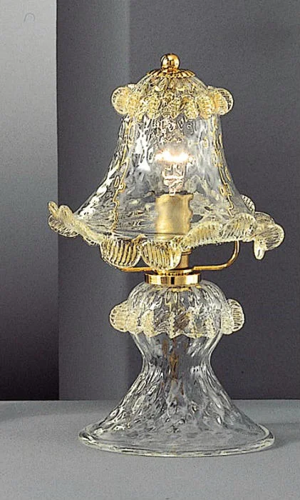 Chandeliers with Clear Crystal for a Sparkling EffectHandproduced Murano Glass Table Light With Gold Trim Chandeliers with Clear Crystal for a Sparkling EffectHandproduced Murano Glass Table Light With Gold Trim