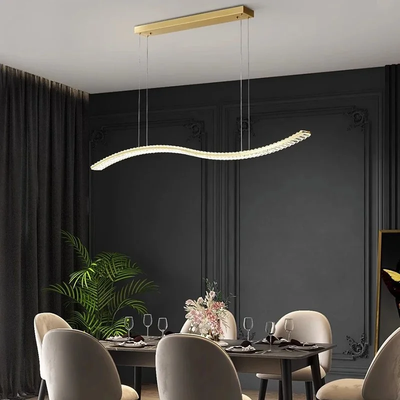 Chandeliers with Metal Frames in Silver FinishHorus Linear Chandeliers