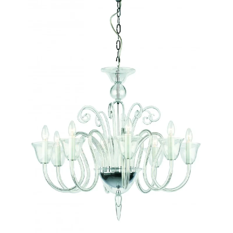 Small Chandeliers for Compact RoomsImpex Lighting CB301163/08/CH Saskia Curved Clear Glass Small Chandeliers for Compact RoomsImpex Lighting CB301163/08/CH Saskia Curved Clear Glass
