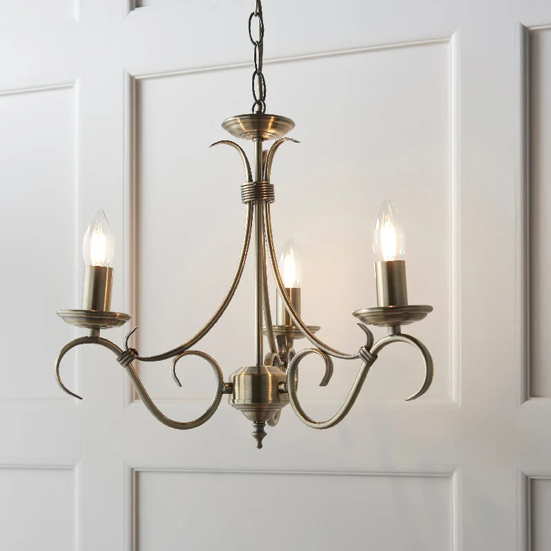 Large Chandeliers for Grand Halls and FoyersClarissa 3Lt Indoor Pendant Light In Antique Brass Plate Finish Large Chandeliers for Grand Halls and FoyersClarissa 3Lt Indoor Pendant Light In Antique Brass Plate Finish