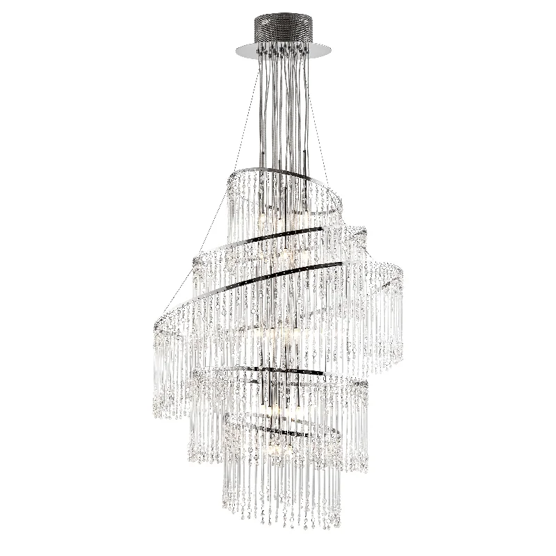 Oversized Chandeliers as a Statement Piece in Living RoomsColette 4Lt Indoor Pendant Light In Chrome Plate & Clear Glass Finish