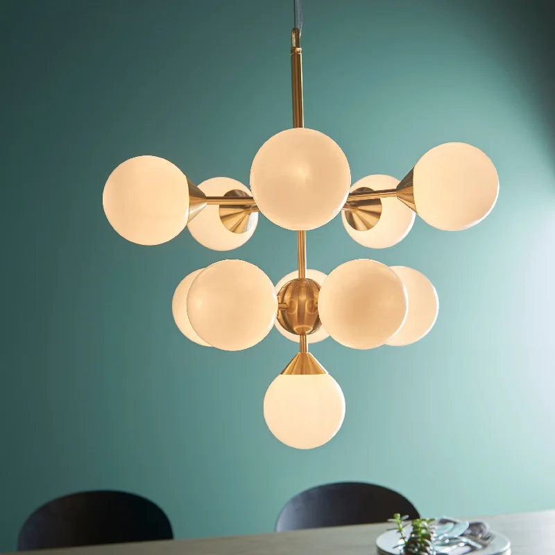Chandeliers with Venetian Glass for a Luxurious LookOlivier 1Lt Indoor Pendant Light In Satin Brass Plate & Gloss White Glass Finish Chandeliers with Venetian Glass for a Luxurious LookOlivier 1Lt Indoor Pendant Light In Satin Brass Plate & Gloss White Glass Finish