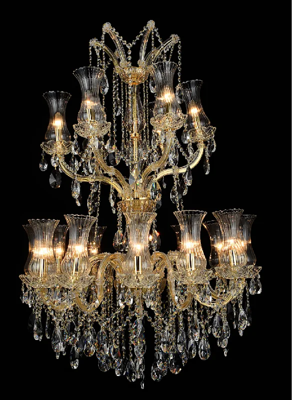 Chandeliers with Clear Crystal for a Sparkling EffectMaira 18L Glass Chandelier