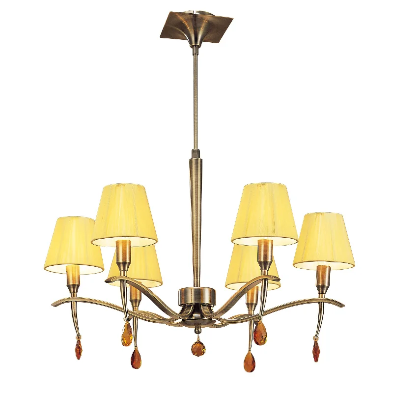 Chandeliers with Dimmable Lights for Ambiance ControlMantra M0342AB Siena Telescopic Pendant 6 Light Chandeliers with Dimmable Lights for Ambiance ControlMantra M0342AB Siena Telescopic Pendant 6 Light
