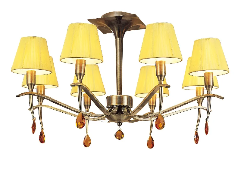 Chandeliers with Adjustable Arms for Directional LightingMantra M0344AB Siena Semi Ceiling 6 Light