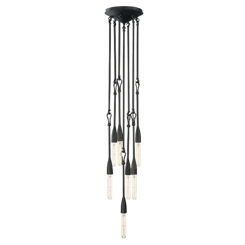 Chandeliers with Metal Frames in Bronze FinishPioneer Seven Light Pendant