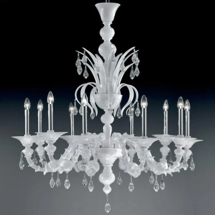 Industrial Iron Chandeliers for Loft - Inspired SpacesMilky White Rezzonico-Style Ten-Light Venetian Chandelier Industrial Iron Chandeliers for Loft - Inspired SpacesMilky White Rezzonico-Style Ten-Light Venetian Chandelier