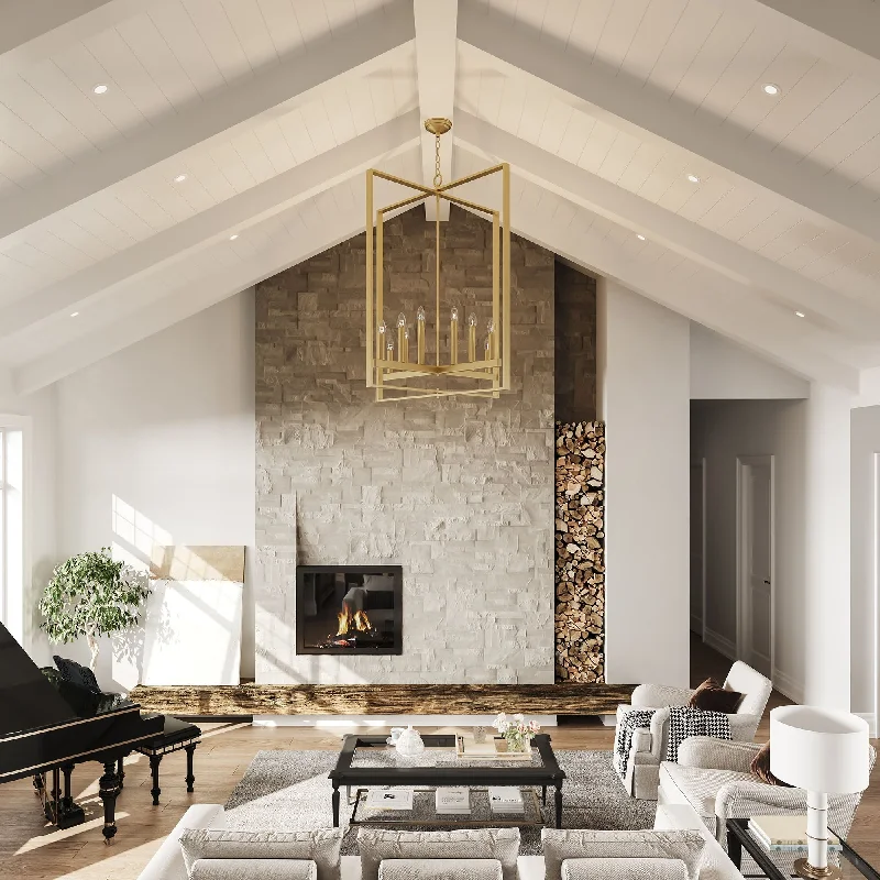 Chandeliers with Venetian Glass for a Luxurious LookModern Farmhouse 12-light Geometric Adjustable Metal Candle Chandelier - 31 inches Chandeliers with Venetian Glass for a Luxurious LookModern Farmhouse 12-light Geometric Adjustable Metal Candle Chandelier - 31 inches