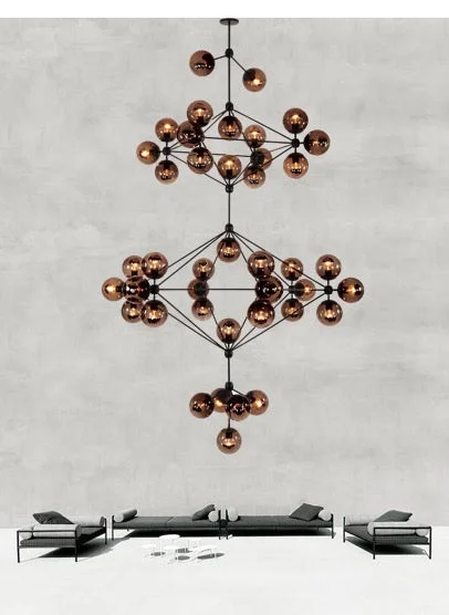 Chandeliers with Metal Frames in Gold FinishModolo Black41 Chandelier