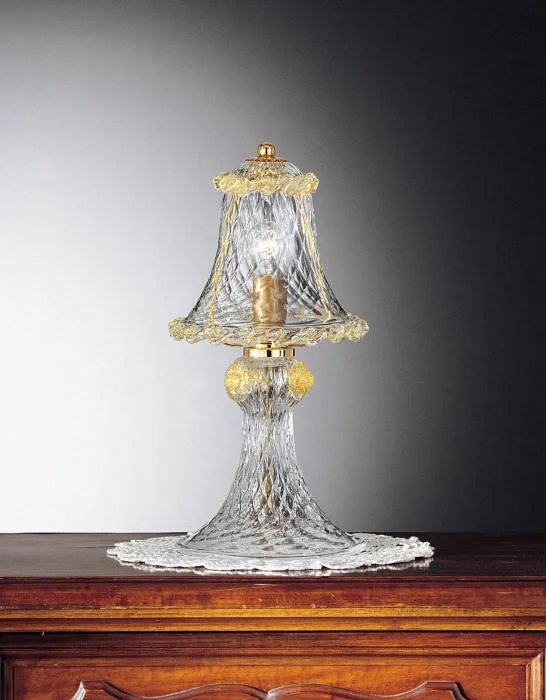 Chandeliers for Low Ceilings to Avoid OvercrowdingMurano Baloton Glass Table Light With Pink And Gold Decoration