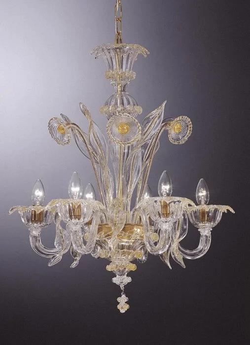 Chandeliers with Clear Crystal for a Sparkling EffectMurano Crystal Chandelier With Gold Decorations