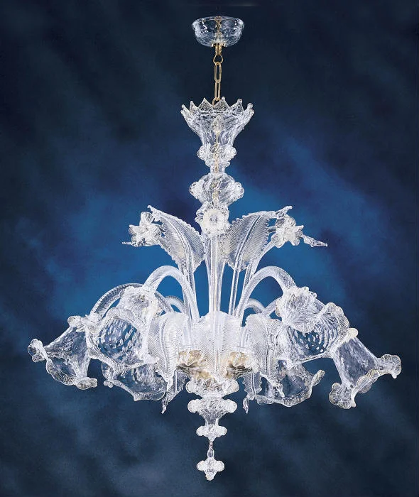 Small Chandeliers for Compact RoomsMurano Glass Chandelier With Flowers And Leaves