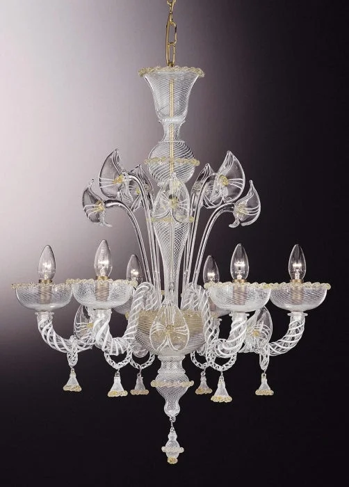 Chandeliers with Pendant Lights for a Stylish LookMurano Glass Chandelier With Lilies