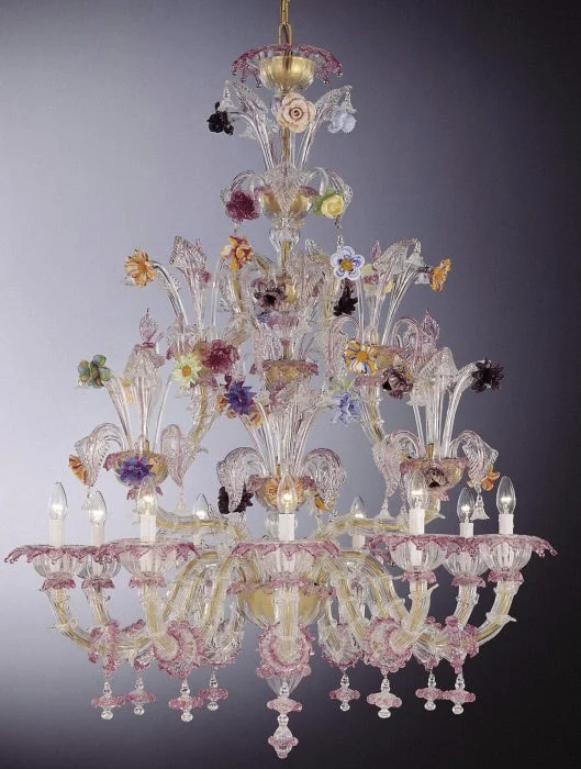 Bohemian - Style Beaded Chandeliers for Eclectic DecorMurano Multicoloured Flower Chandelier