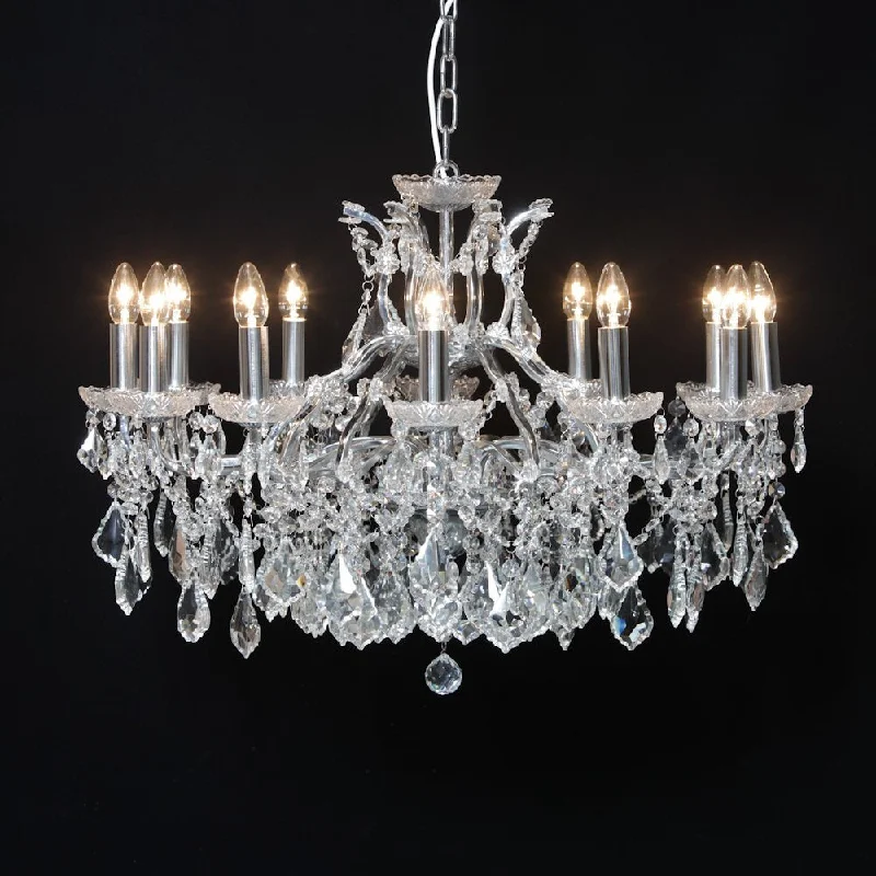 Chandeliers with Candle - Style Bulbs for a Classic AestheticNelson Lighting MGR0129 | Florence 12 Branch | Chrome Crystal Chandelier Chandeliers with Candle - Style Bulbs for a Classic AestheticNelson Lighting MGR0129 | Florence 12 Branch | Chrome Crystal Chandelier