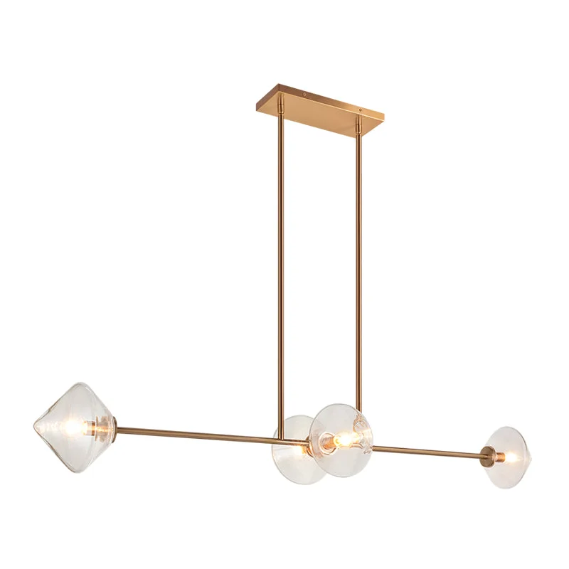 Chandeliers with Metal Frames in Black FinishNovo 4 Light Diamond Chandelier