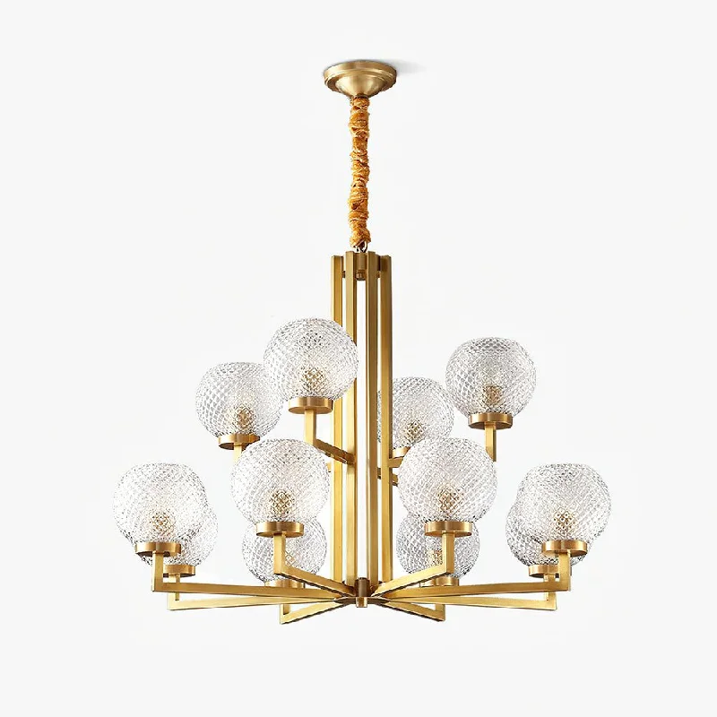 Rustic Wood Chandeliers for Country - Style HousesRibbed Glass Brass Chandelier