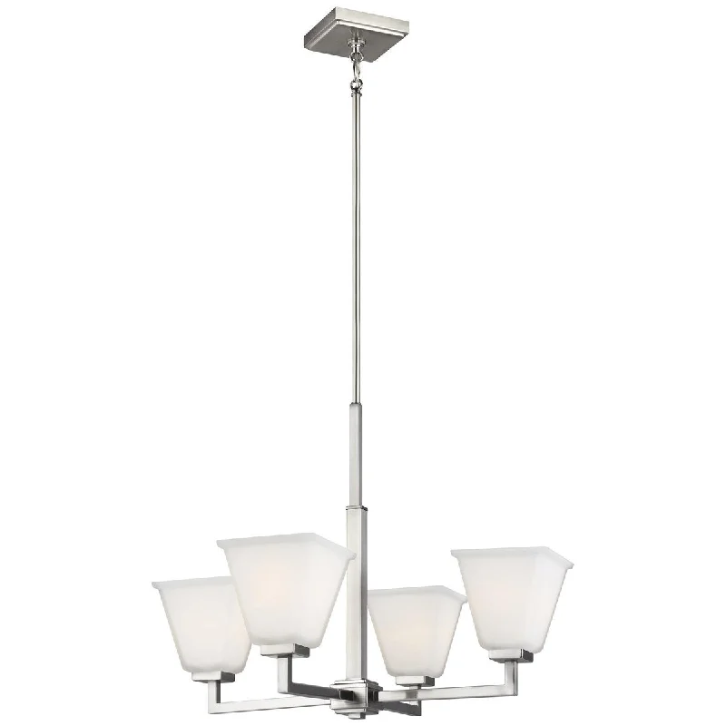 Chandeliers with Metal Frames in Silver FinishSea Gull Lighting Ellis Harper 4-Light Chandelier Chandeliers with Metal Frames in Silver FinishSea Gull Lighting Ellis Harper 4-Light Chandelier