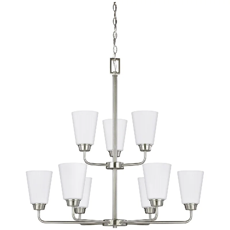 Mid - Century Modern Chandeliers for Vintage AppealSea Gull Lighting Kerrville 9-Light Chandelier Mid - Century Modern Chandeliers for Vintage AppealSea Gull Lighting Kerrville 9-Light Chandelier