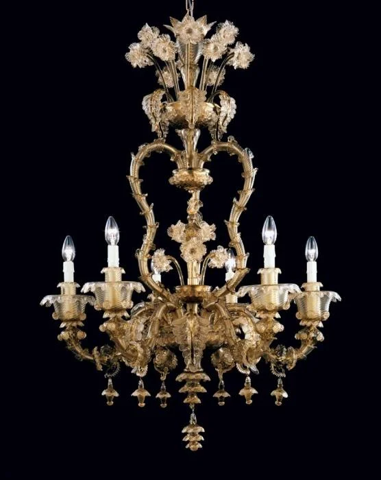 LED Chandeliers for Energy - Efficient LightingSmoked Glass Rezzonico Style Chandelier With 6 Lights