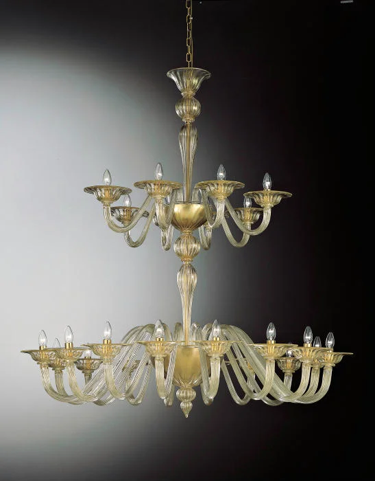 Modern Crystal Chandeliers for Contemporary HomesTwo Tier Large Murano Glass Chandelier