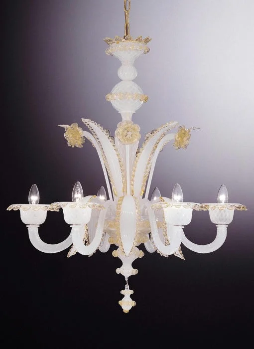 Large Chandeliers for Grand Halls and FoyersWhite Murano Chandelier