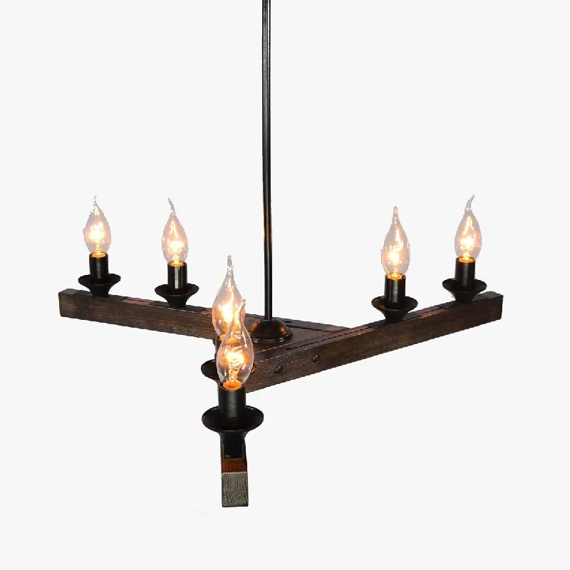 Chandeliers for Low Ceilings to Avoid OvercrowdingWooden Chandelier - ARM-06