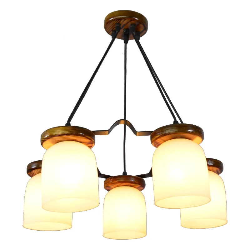 Chandeliers with Colored Glass for a Splash of ColorWooden Chandelier - Bianca -A51