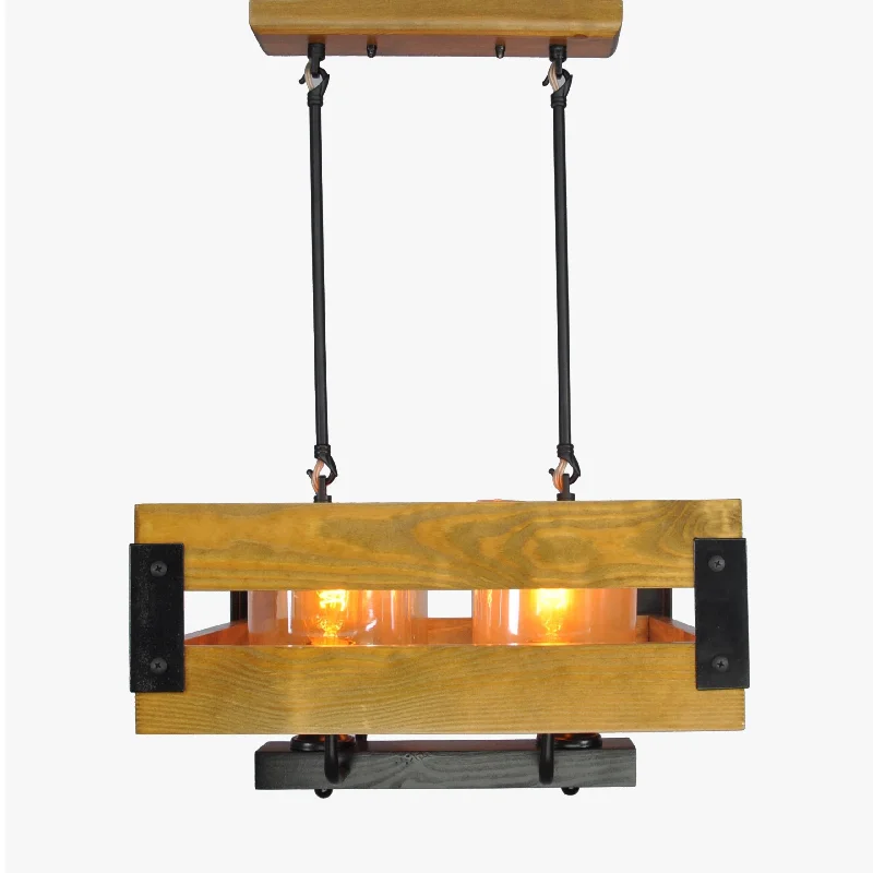 Industrial Iron Chandeliers for Loft - Inspired SpacesWooden Chandelier - Box -43