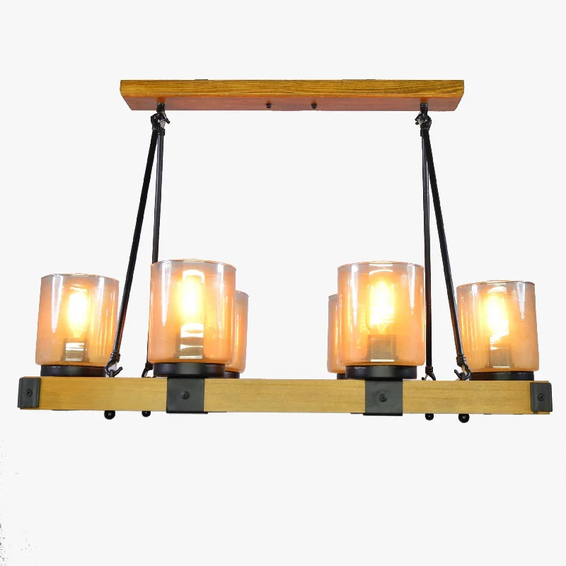 Chandeliers with Pendant Lights for a Stylish LookWooden chandelier - Cube -61