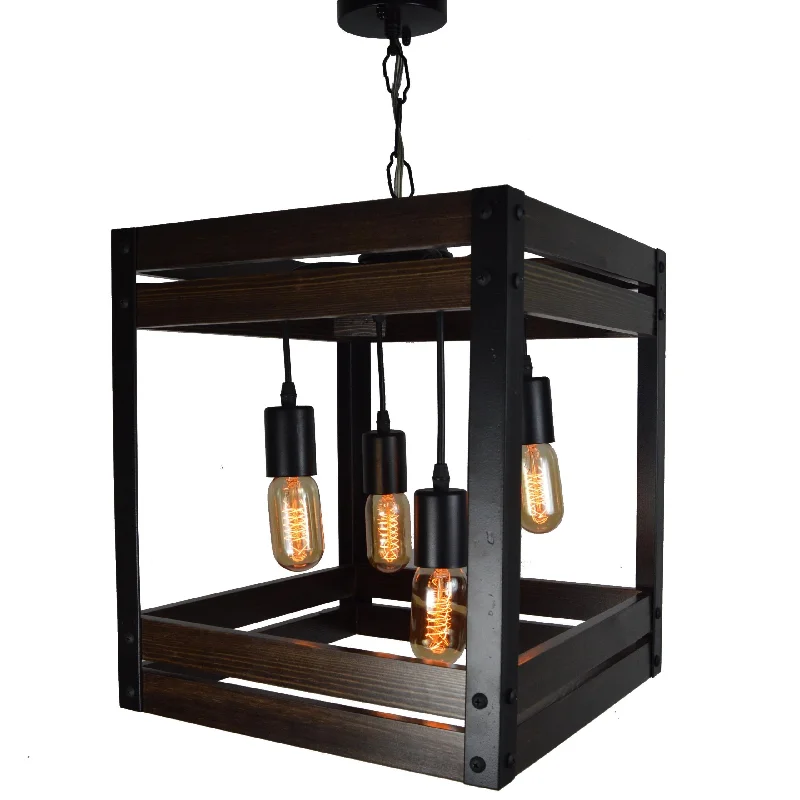 Mid - Century Modern Chandeliers for Vintage AppealWooden chandelier - D-Box-41
