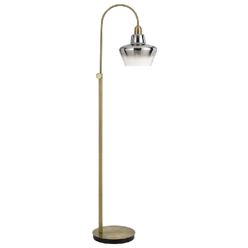 Rustic Farmhouse Style Floor Lamp for Cozy Bedrooms40W Duxbury Metal Arc Floor Lamp With Electoral Plated Smoked Glass Shade By Cal Lighting Rustic Farmhouse Style Floor Lamp for Cozy Bedrooms40W Duxbury Metal Arc Floor Lamp With Electoral Plated Smoked Glass Shade By Cal Lighting