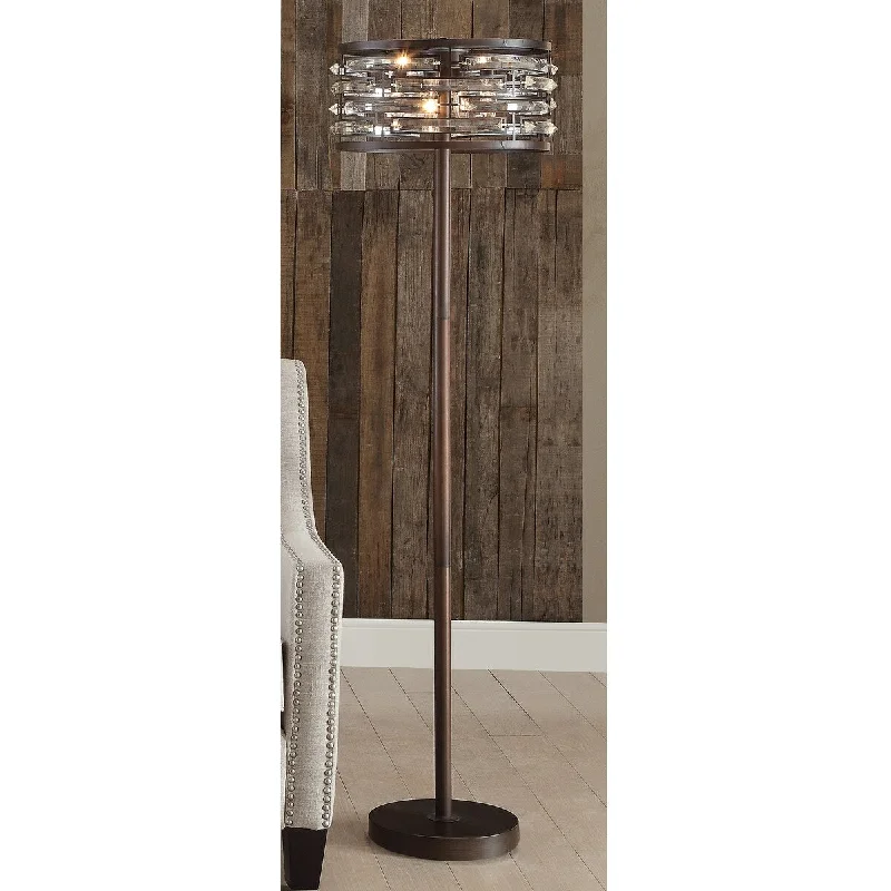 Glass Floor Lamp with Frosted Shades for Soft Diffused Light60"H Floor Lamp