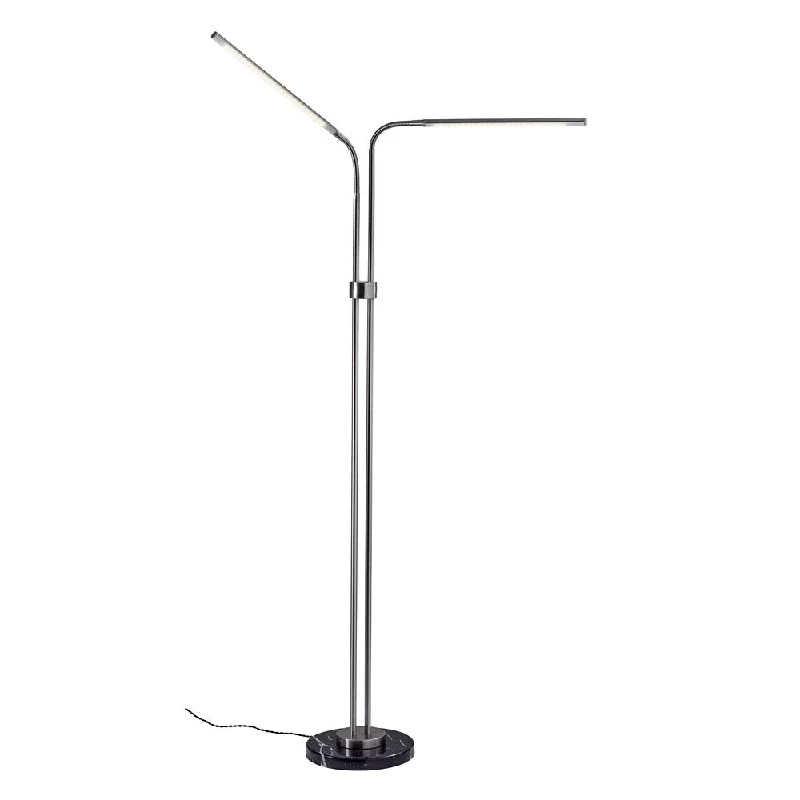 Metal Floor Lamp with a Matte Black Finish for a Sleek LookAdesso Hydra Brushed Steel and Black Marble LED Floor Lamp Metal Floor Lamp with a Matte Black Finish for a Sleek LookAdesso Hydra Brushed Steel and Black Marble LED Floor Lamp