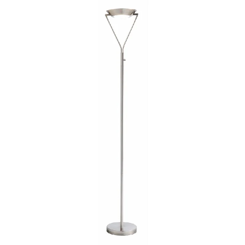 Modern Minimalist Floor Lamp for Contemporary Living RoomsAdesso Satin Steel Vista LED Torchiere Lamp Modern Minimalist Floor Lamp for Contemporary Living RoomsAdesso Satin Steel Vista LED Torchiere Lamp
