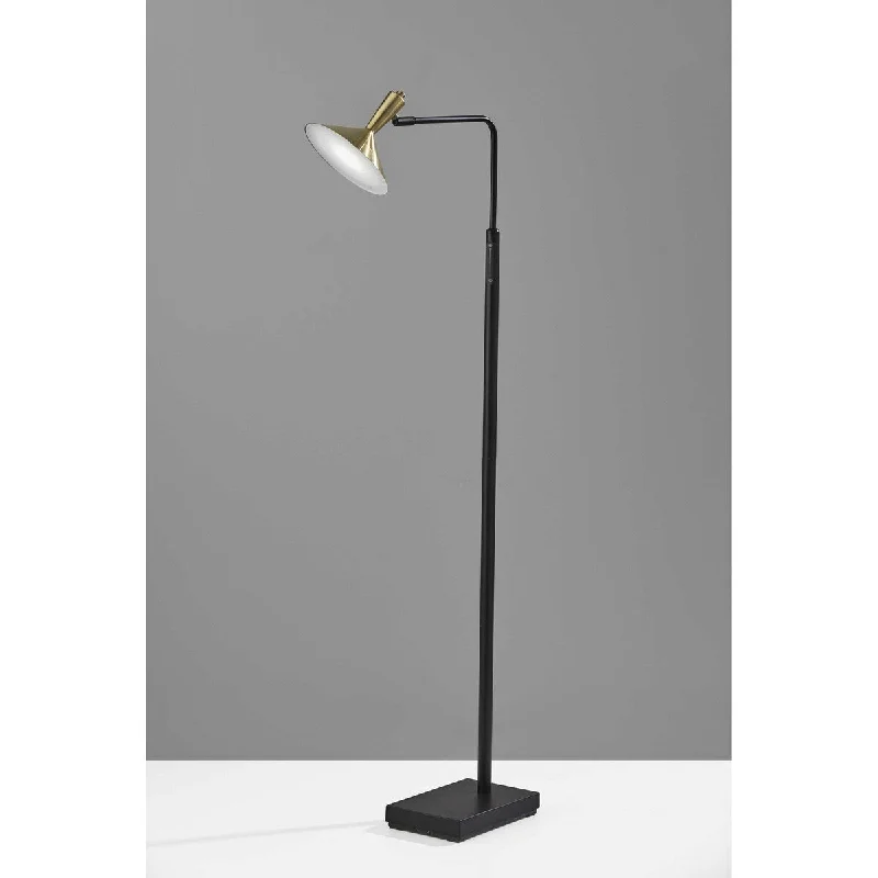 Dimmable Floor Lamp for Adjustable Lighting AmbianceAdjustable Brass Spotlight LED Floor Lamp in Black Metal - 54 x 7 x 18.5 Dimmable Floor Lamp for Adjustable Lighting AmbianceAdjustable Brass Spotlight LED Floor Lamp in Black Metal - 54 x 7 x 18.5