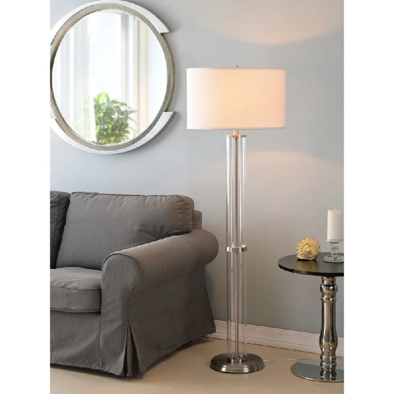 Fabric Floor Lamp with a Linen Shade for a Relaxed AestheticBailey 60" Clear Floor Lamp - Brushed Steel Fabric Floor Lamp with a Linen Shade for a Relaxed AestheticBailey 60" Clear Floor Lamp - Brushed Steel