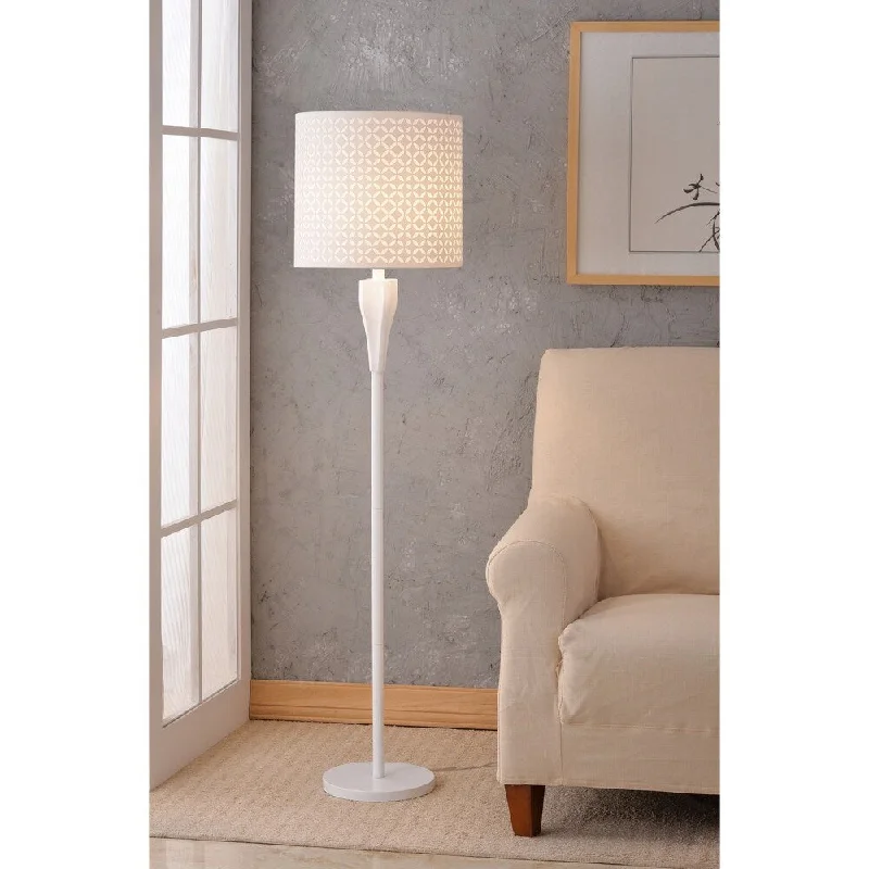 Glass Floor Lamp with Frosted Shades for Soft Diffused LightBardot 60" Floor Lamp - White Glass Floor Lamp with Frosted Shades for Soft Diffused LightBardot 60" Floor Lamp - White