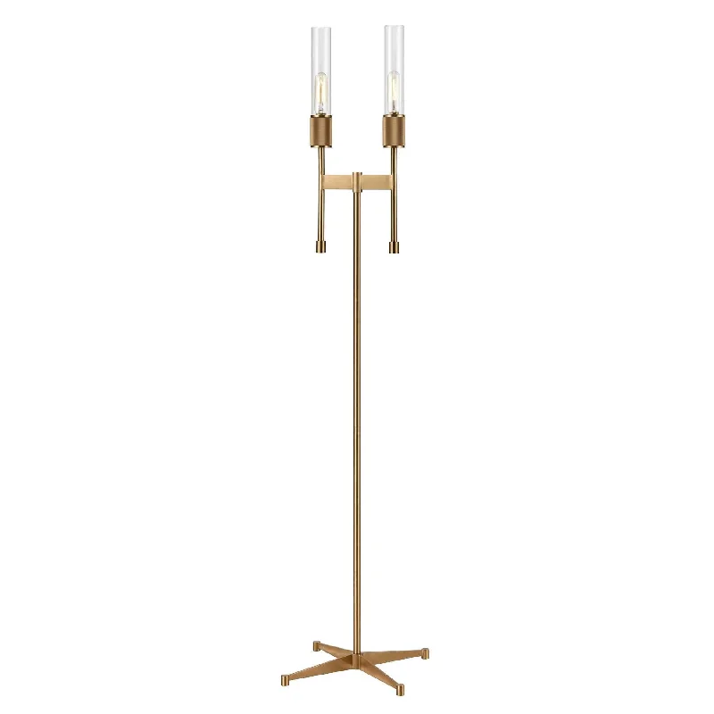 Modern Minimalist Floor Lamp for Contemporary Living RoomsBeaconsfield 65'' High 2-Light Floor Lamp - Aged Brass By ELK Modern Minimalist Floor Lamp for Contemporary Living RoomsBeaconsfield 65'' High 2-Light Floor Lamp - Aged Brass By ELK