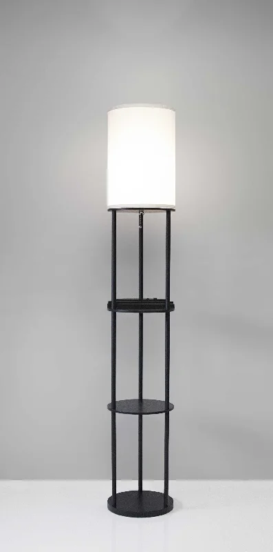 Wood Floor Lamp with Natural Grain for a Warm and Organic FeelBlack Wood Floor Lamp with Circular USB Charging Station Shelf By Homeroots Wood Floor Lamp with Natural Grain for a Warm and Organic FeelBlack Wood Floor Lamp with Circular USB Charging Station Shelf By Homeroots
