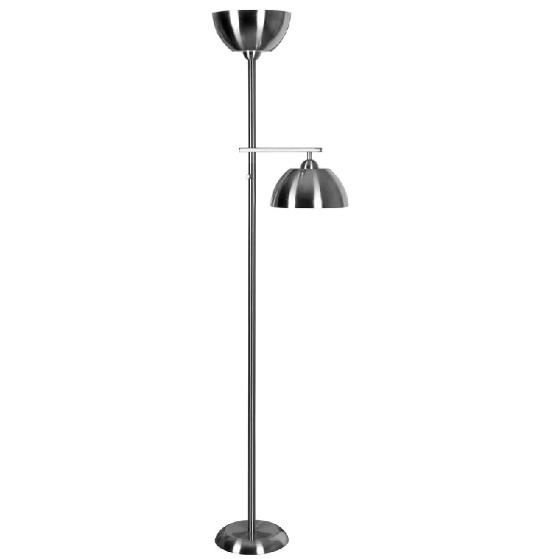 Adjustable Height Floor Lamp for Versatile Lighting NeedsBoleyn All-metal Brushed Steel Torchiere Adjustable Height Floor Lamp for Versatile Lighting NeedsBoleyn All-metal Brushed Steel Torchiere