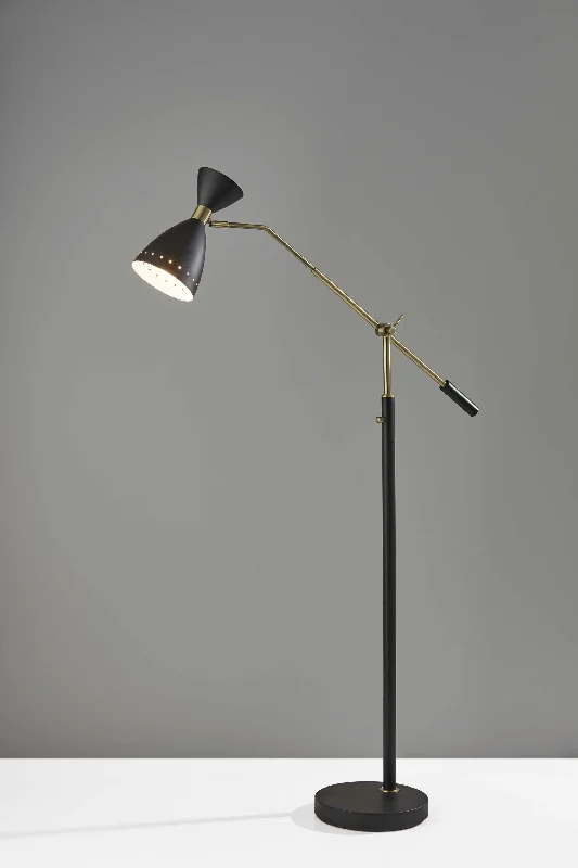 Industrial Style Floor Lamp with Exposed Bulbs for Loft ApartmentsBrass Cinch Black Metal Adjustable Floor Lamp By Homeroots Industrial Style Floor Lamp with Exposed Bulbs for Loft ApartmentsBrass Cinch Black Metal Adjustable Floor Lamp By Homeroots