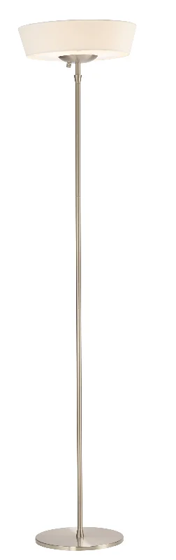 Fabric Floor Lamp with a Linen Shade for a Relaxed AestheticBrushed steel Metal W Torchiere By Homeroots - 372752 Fabric Floor Lamp with a Linen Shade for a Relaxed AestheticBrushed steel Metal W Torchiere By Homeroots - 372752