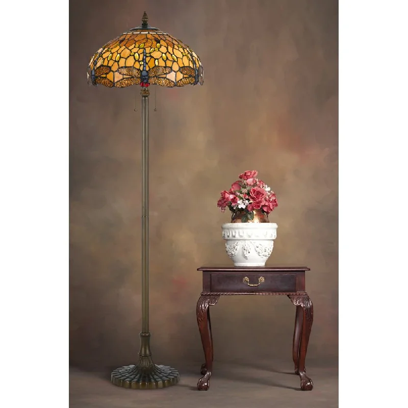 Glass Floor Lamp with Frosted Shades for Soft Diffused LightCal Lighting BO-2372FL 60Wx2 Tiffany Floor Lamp Glass Floor Lamp with Frosted Shades for Soft Diffused LightCal Lighting BO-2372FL 60Wx2 Tiffany Floor Lamp