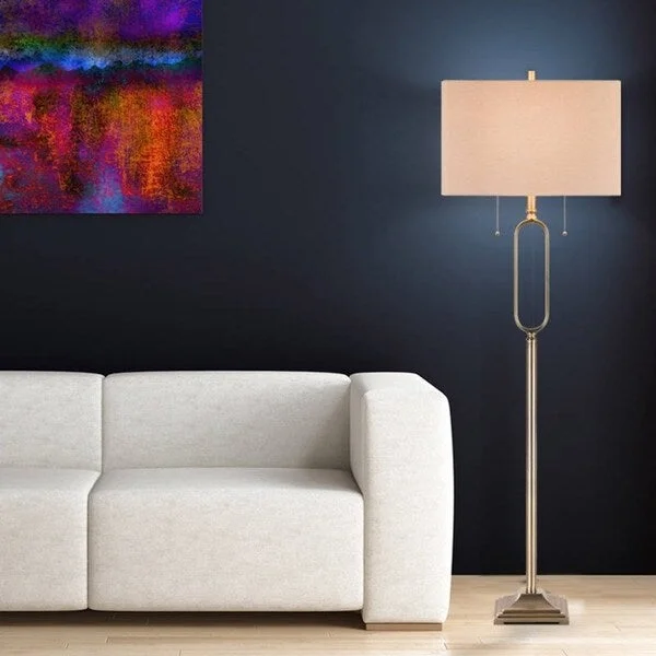 Smart Floor Lamp with Voice Control and Bluetooth ConnectivityCatalina 19922-001 Antique Brass 62-inch 2-light Floor Lamp With Linen Round Edge Rectangular Shade Smart Floor Lamp with Voice Control and Bluetooth ConnectivityCatalina 19922-001 Antique Brass 62-inch 2-light Floor Lamp With Linen Round Edge Rectangular Shade