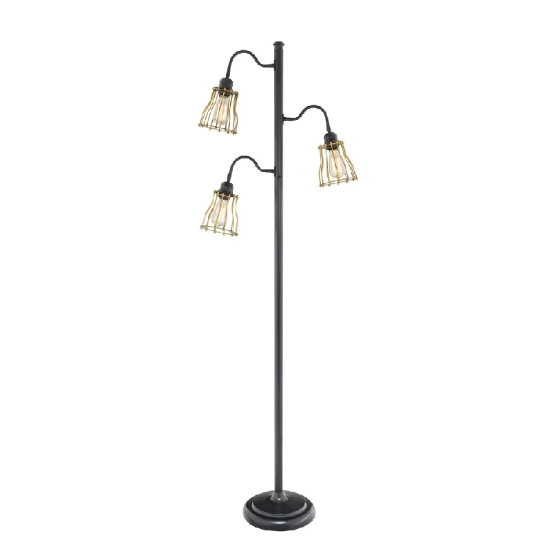 Bohemian Inspired Floor Lamp for Eclectic Home DecorCatalina 3-light Black Metal Track Tree Floor Lamp