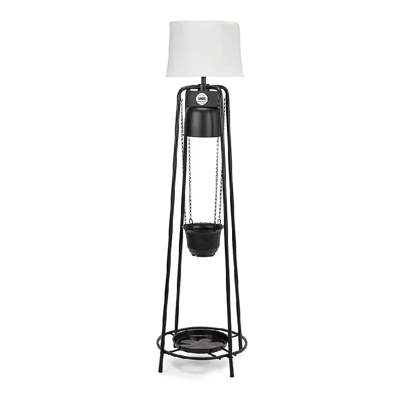Fabric Floor Lamp with a Linen Shade for a Relaxed AestheticCatalina Lighting 20745-000 GloGro Etagere Grow Lamp, Black Fabric Floor Lamp with a Linen Shade for a Relaxed AestheticCatalina Lighting 20745-000 GloGro Etagere Grow Lamp, Black
